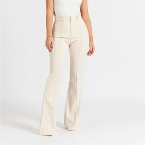 Because of Alice NWT Wide Leg Suit Trousers Cream Pants XS NWT